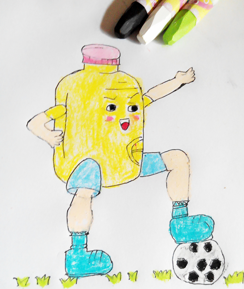 踢足球主题幼儿绘画,幼儿园手工足球主题创意绘画作品