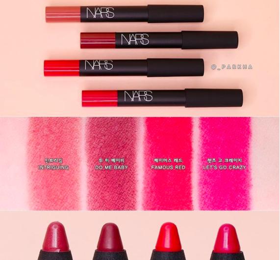 nars口红枫糖红栗子同色,nars春季唇蜜