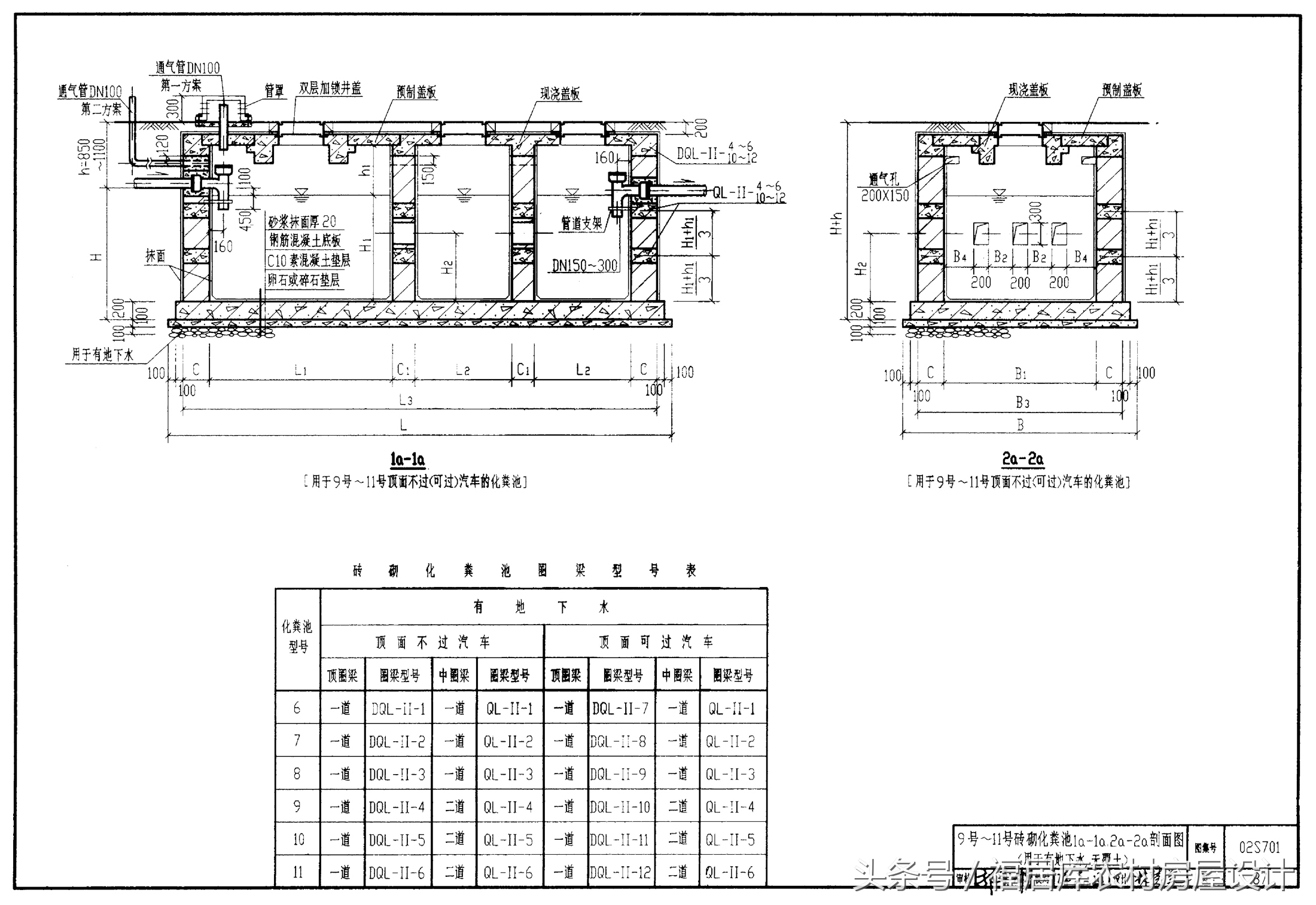 化粪池尺寸和尺寸设计规范,住宅小区化粪池的设计规范
