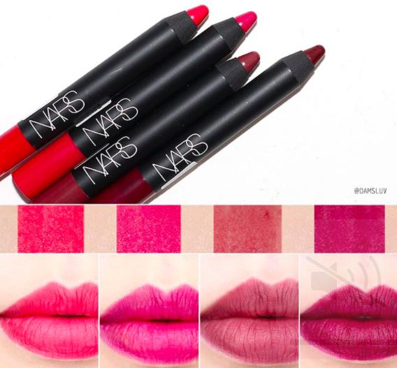 nars口红枫糖红栗子同色,nars春季唇蜜