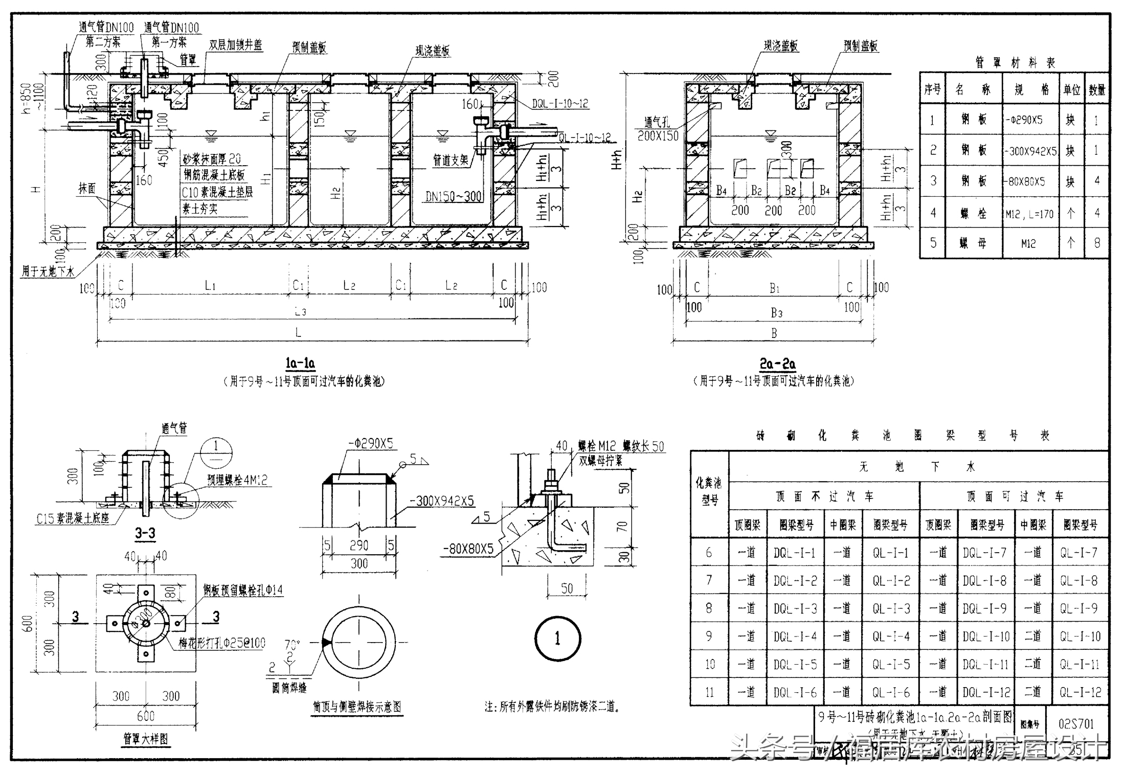化粪池尺寸和尺寸设计规范,住宅小区化粪池的设计规范