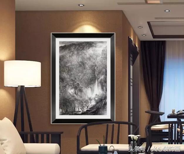 千里江山图新中式客厅装饰画,新中式客厅玉雕装饰画