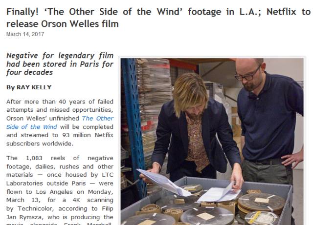 电影之神的最后一部作品，终于要重见天日了