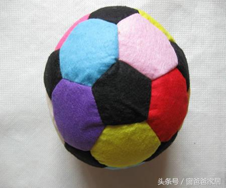 针线手工制作玩具,创意diy手工缝制足球