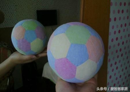 针线手工制作玩具,创意diy手工缝制足球