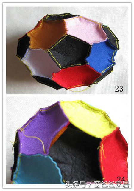 针线手工制作玩具,创意diy手工缝制足球