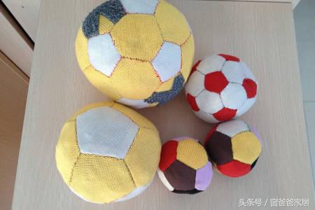 针线手工制作玩具,创意diy手工缝制足球