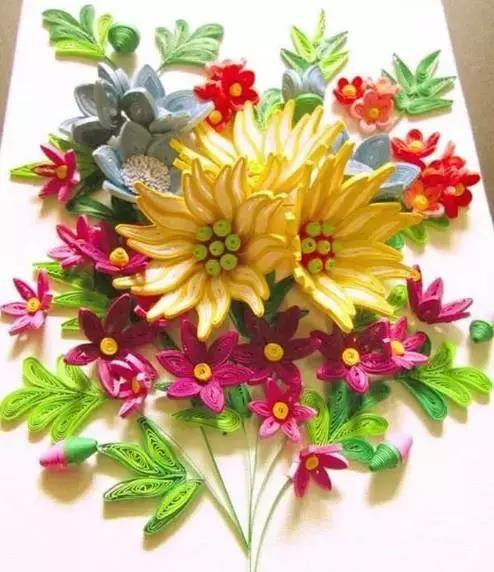 简单立体衍纸纸艺教程,衍纸艺术花朵