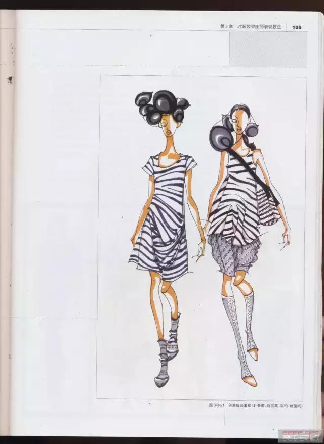 服装插图手绘教程,时装画手绘服装效果图