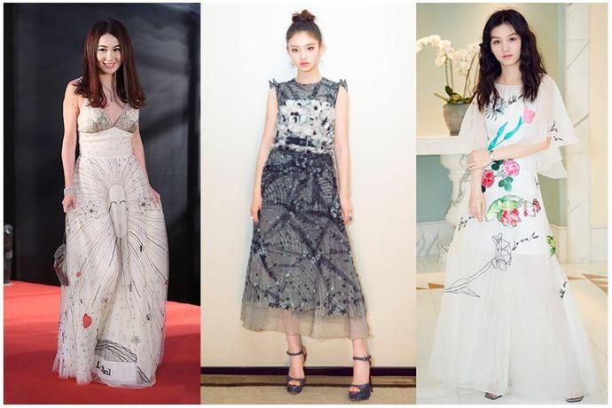 金像奖红毯图集,金像奖红毯穿黑色深v女艺人