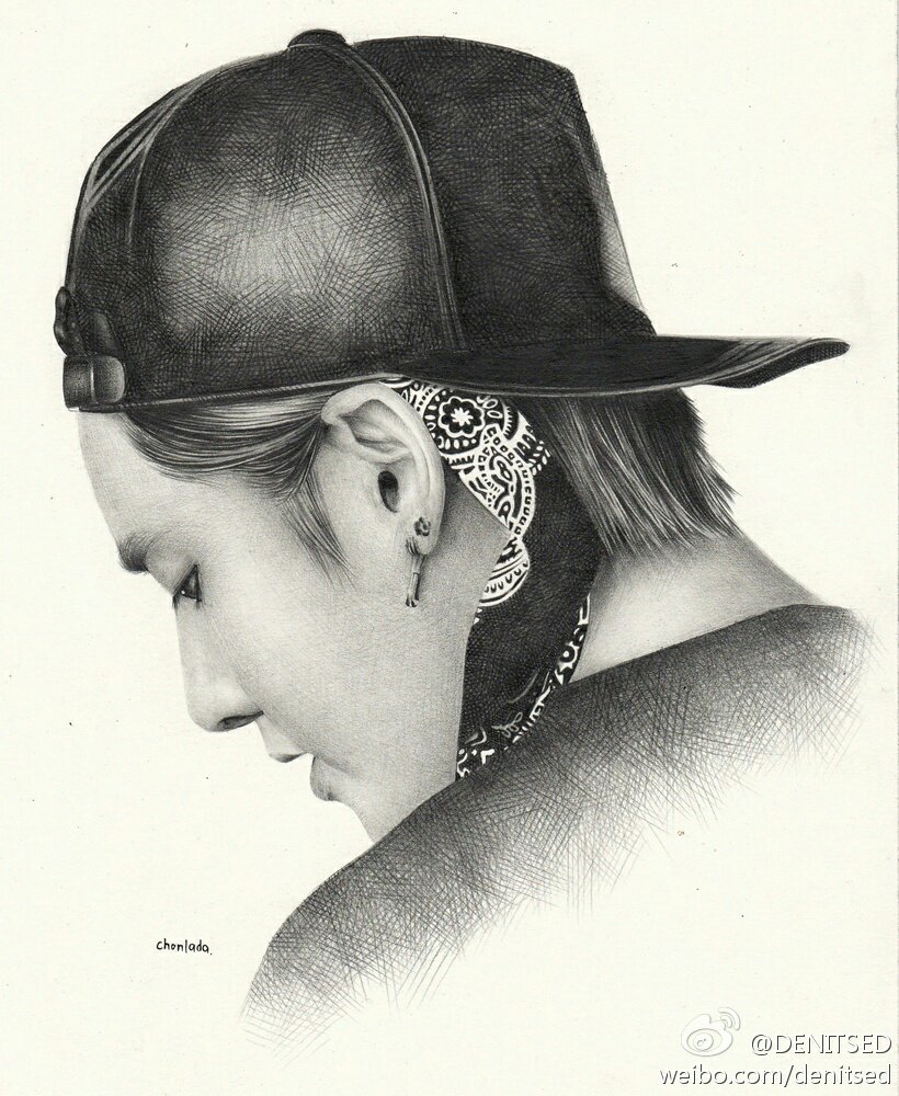 卡通人物鹿晗铅笔画,画风少年感十足的画