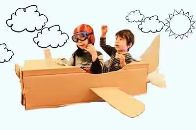 废纸箱做户外儿童玩具,废纸箱做可爱的宝宝