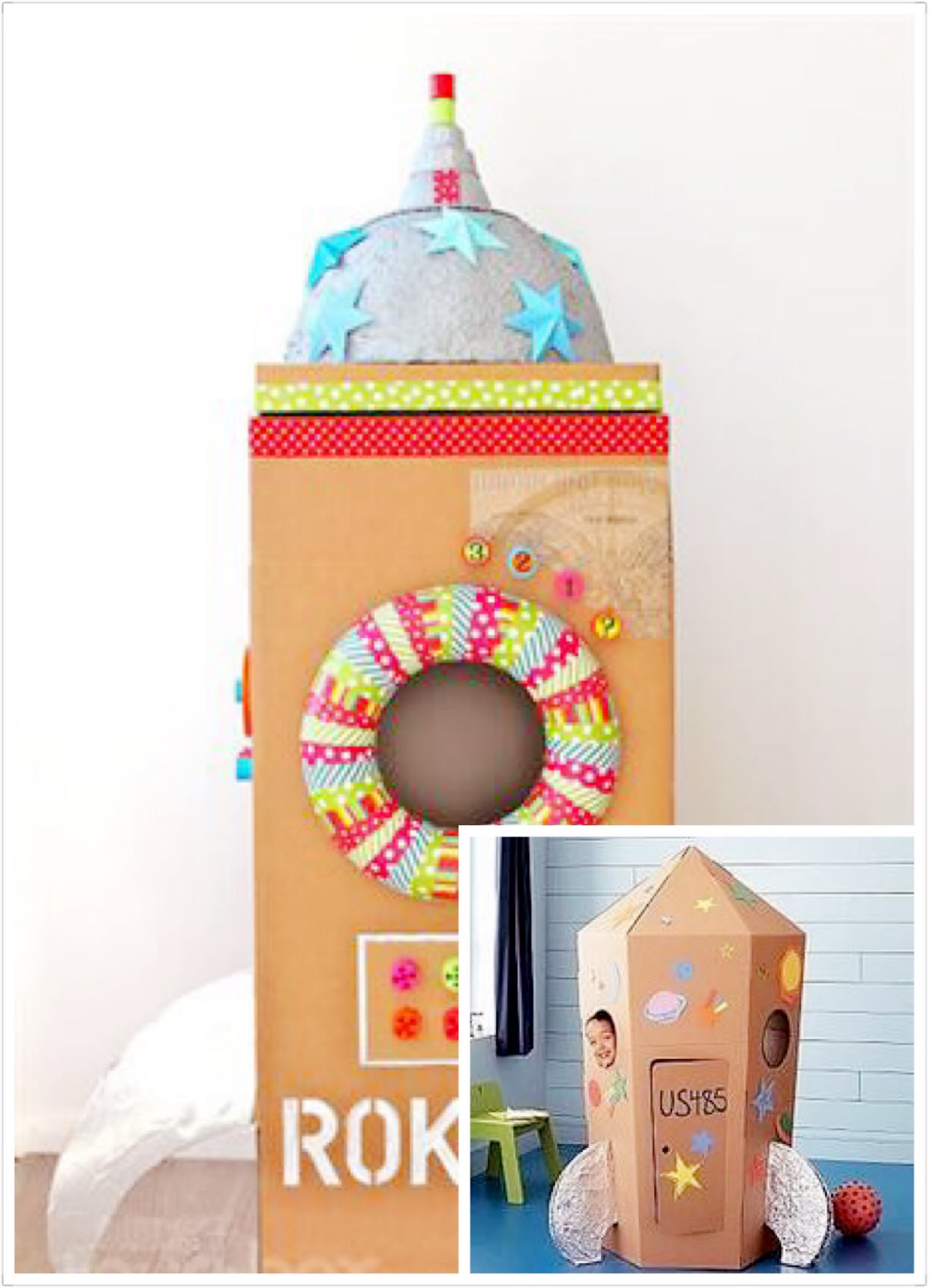 废纸箱做户外儿童玩具,废纸箱做可爱的宝宝