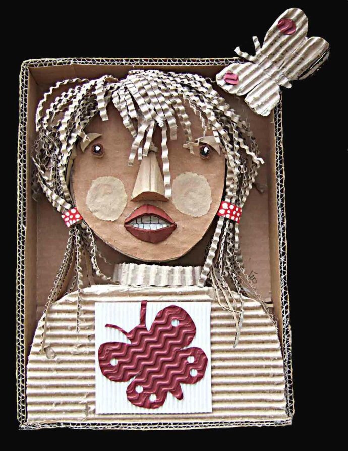 废纸箱做户外儿童玩具,废纸箱做可爱的宝宝