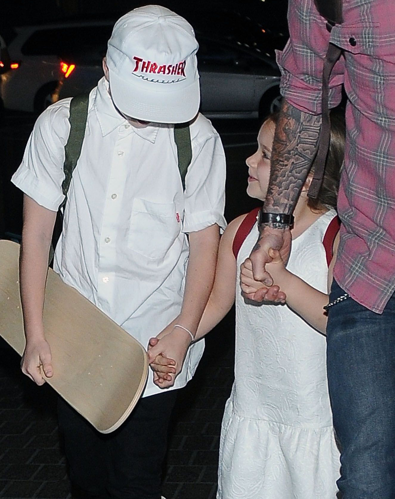 小七贝克汉姆一家同框,贝克汉姆小七出行