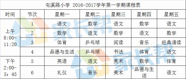 合肥小学1年级课程,合肥市第一中学课程表