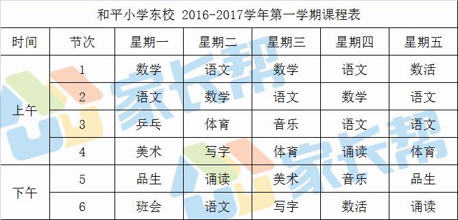 合肥小学1年级课程,合肥市第一中学课程表