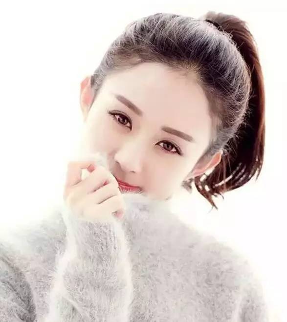 赵丽颖同款半扎马尾蝴蝶发型,45度侧面高马尾