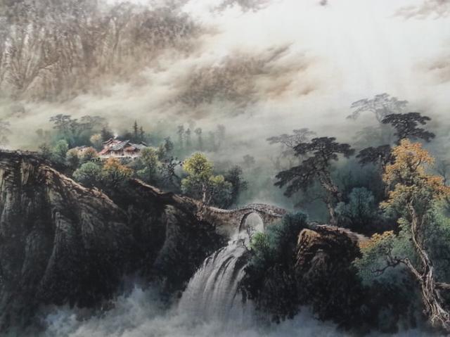 曾刚彩墨山水画丛树的画法教程,曾刚彩墨山水画房子的画法视频