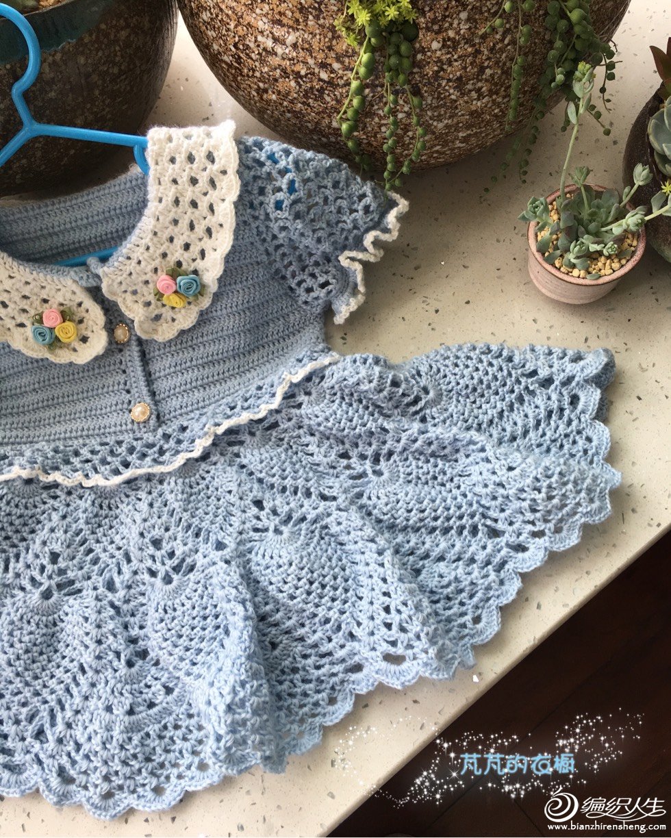 儿童钩针公主裙教程,儿童泡泡袖钩针裙小红书款