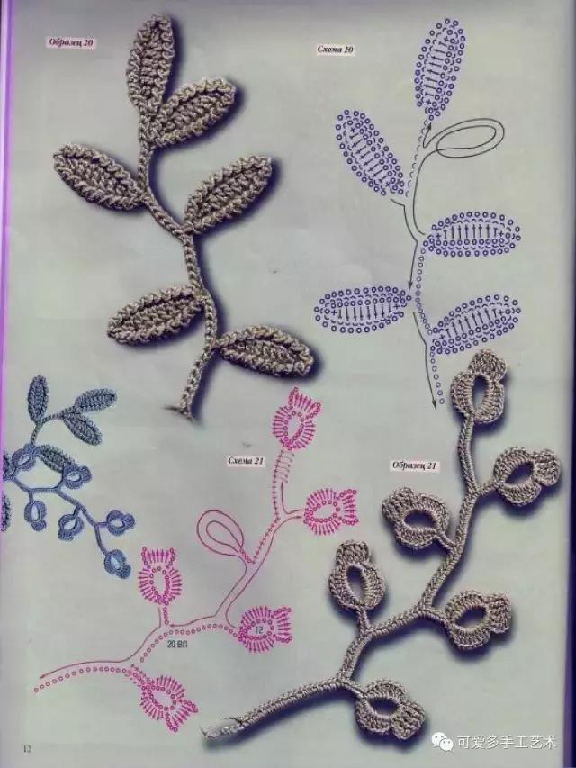 爱尔兰花和叶子大全，最令人心动的钩编之法（附图解）