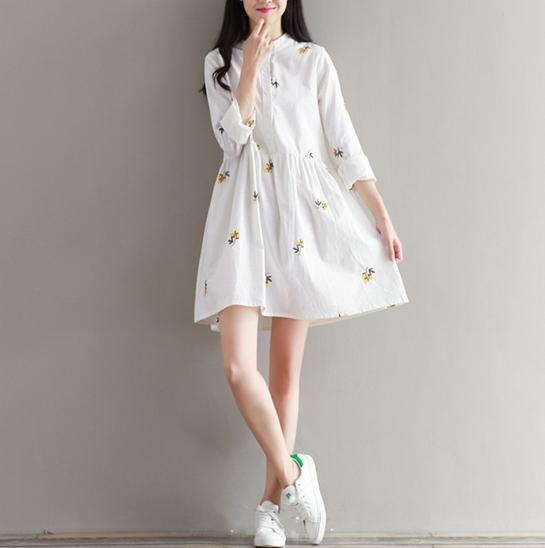 棉麻连衣裙，整个夏天都是小清新小女孩！