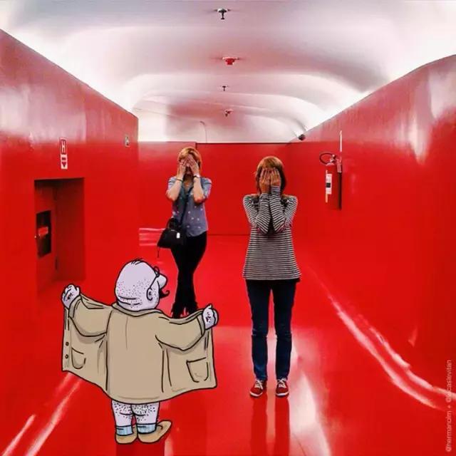 一组黑白手绘插画作品分享,一组手绘人像插画作品分享