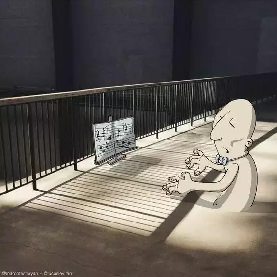 一组黑白手绘插画作品分享,一组手绘人像插画作品分享