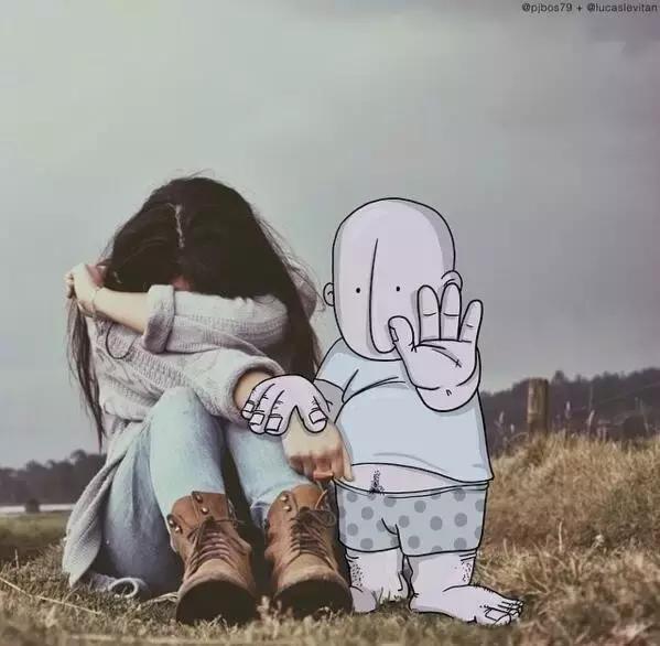 一组黑白手绘插画作品分享,一组手绘人像插画作品分享