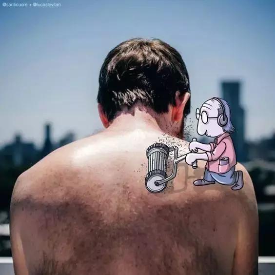 一组黑白手绘插画作品分享,一组手绘人像插画作品分享