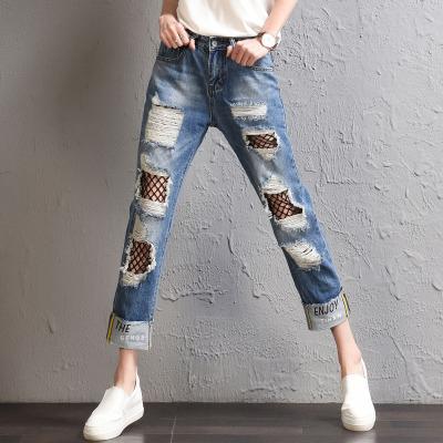 超舒服的一款牛仔裤,流行时尚百搭新款潮流破洞牛仔裤
