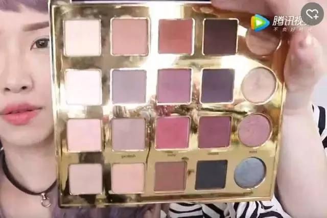 一个眼影盘搞定眼睛部分教程,粉色眼影盘妆容