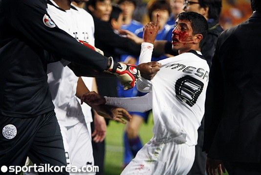 亚冠韩国卡塔尔,不道德进球