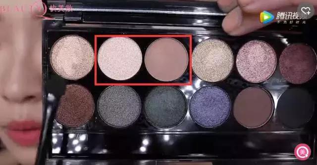 一个眼影盘搞定眼睛部分教程,粉色眼影盘妆容