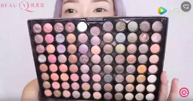 一个眼影盘搞定眼睛部分教程,粉色眼影盘妆容