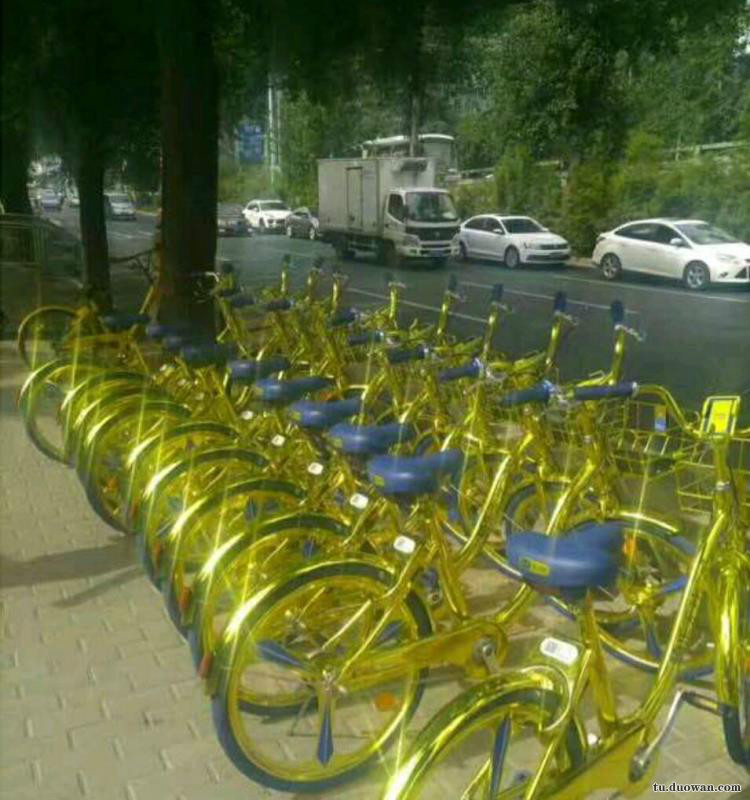 《每日一乐》都有土豪金版共享单车了