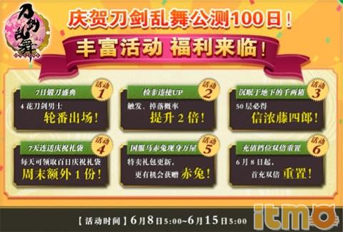《刀剑乱舞-ONLINE-》公测100日线上庆贺活动公告