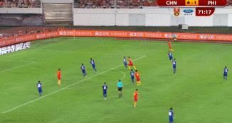 国足对阵威尔士邓涵文防守,邓涵文绝杀法国