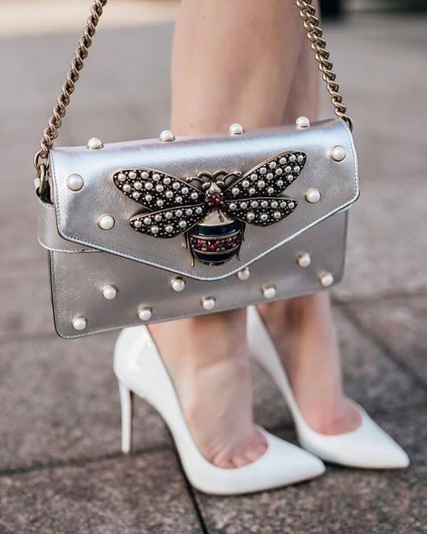 gucci蜜蜂珍珠包杨幂同款,gucci杨幂蝴蝶限量款包包