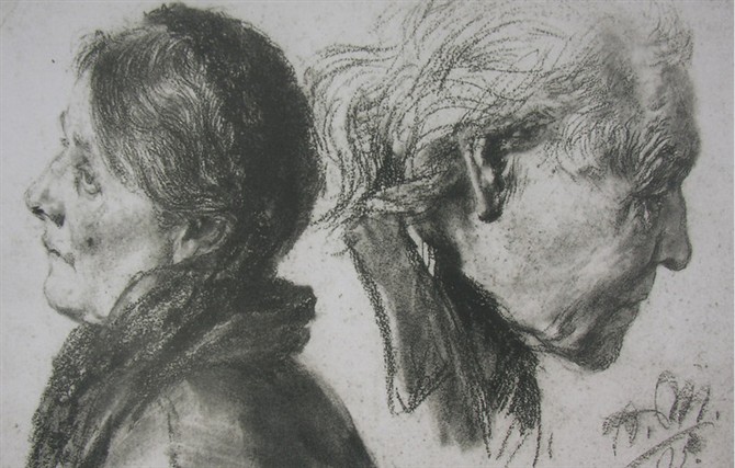 阿尔道夫门采尔素描作品赏析,素描大师门采尔速写