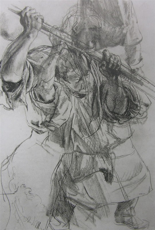 阿尔道夫门采尔素描作品赏析,素描大师门采尔速写