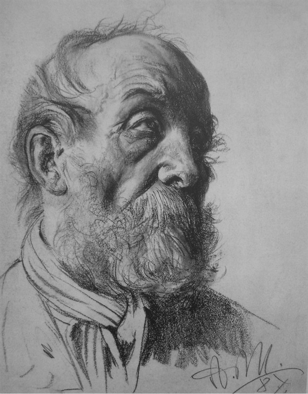 阿尔道夫门采尔素描作品赏析,素描大师门采尔速写