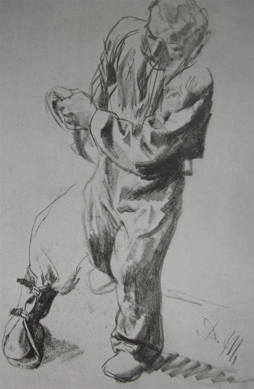 阿尔道夫门采尔素描作品赏析,素描大师门采尔速写