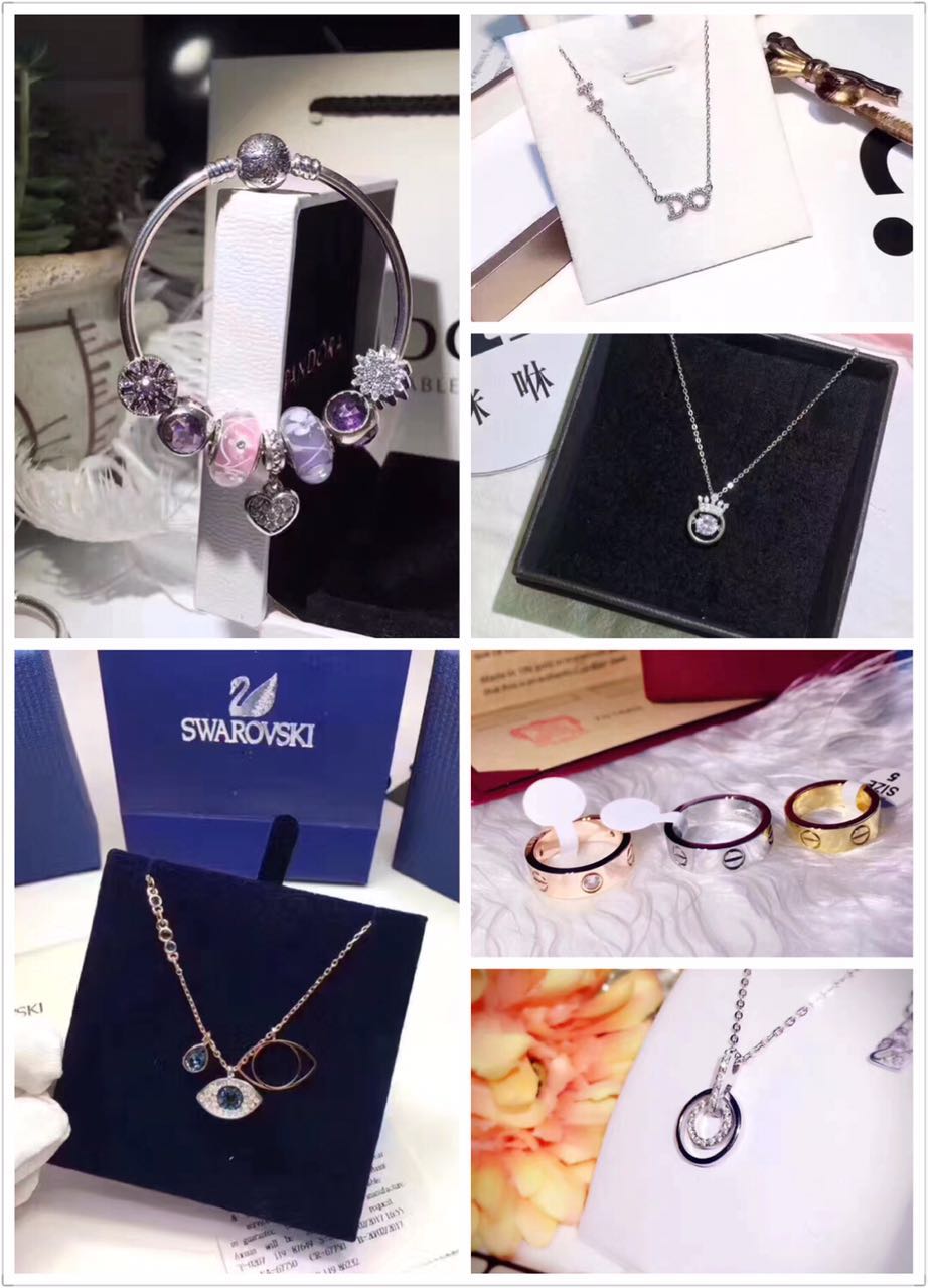 纯银戒指手镯耳环项链定制 (纯银项链带礼盒)