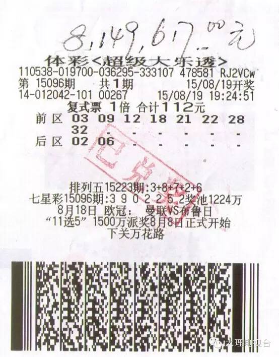 大理一彩民喜中双色球一等奖2注,云南一彩民中奖一个亿