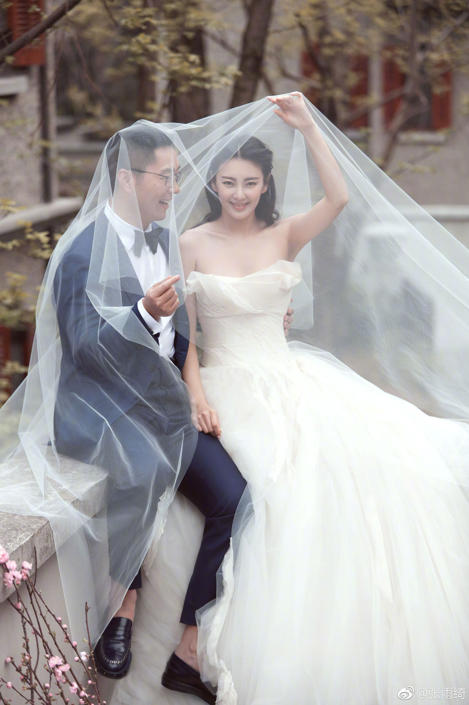 张雨绮晒婚纱照片,张雨绮晒孕肚照