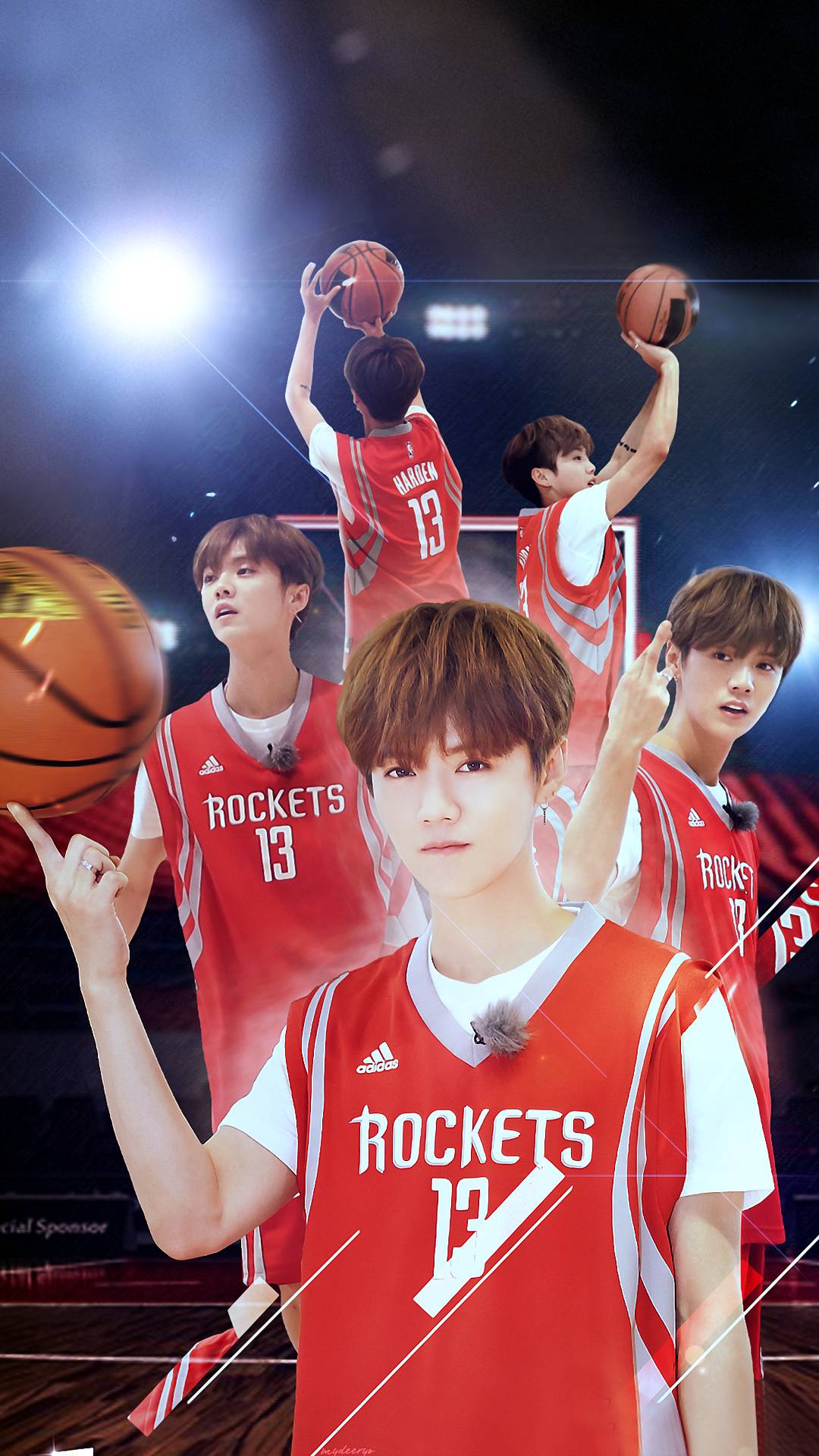 约吧大明星鹿晗照片,鹿晗扣篮