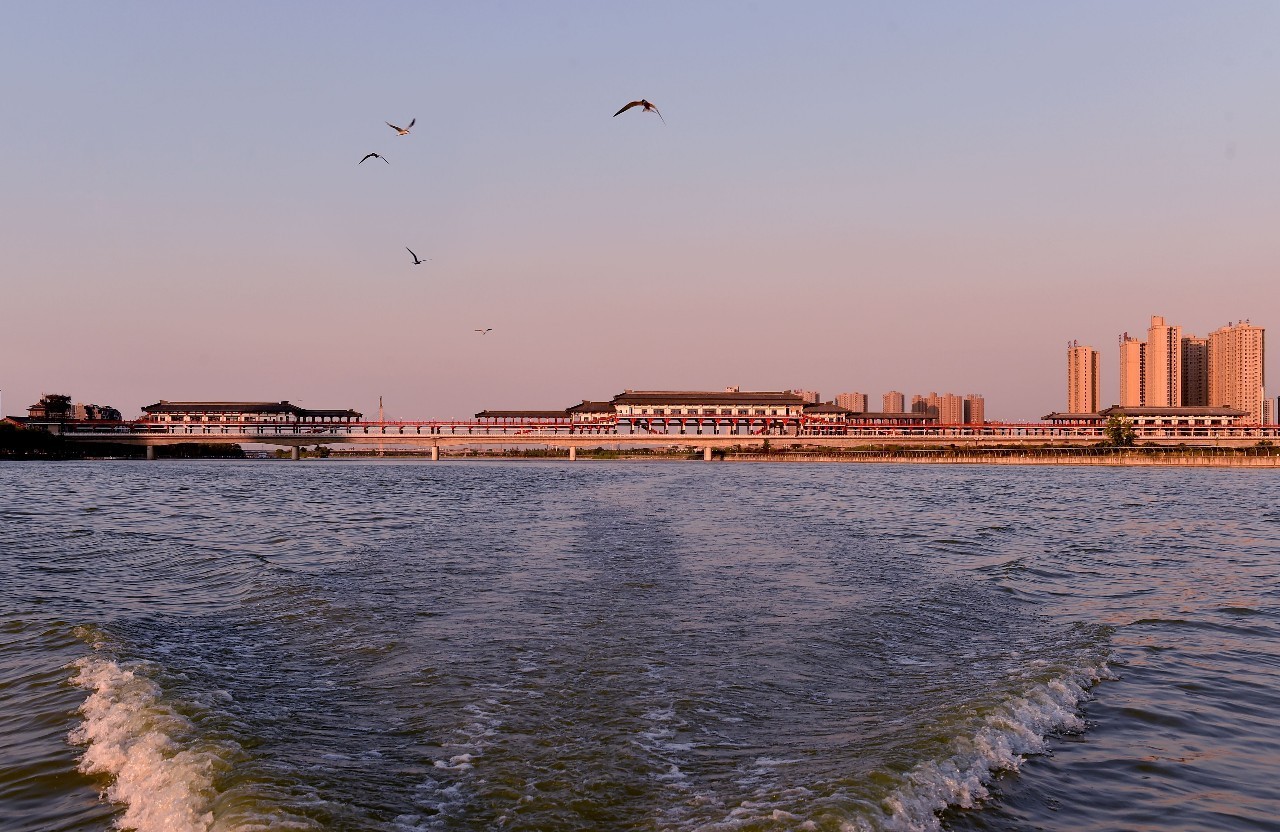咸阳渭河长廊全景,咸阳渭河景观区
