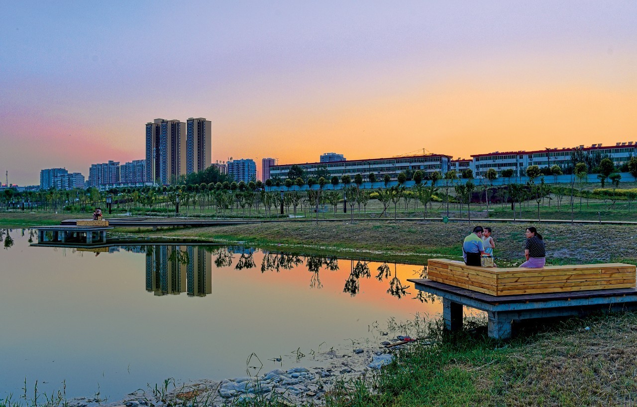 咸阳渭河长廊全景,咸阳渭河景观区