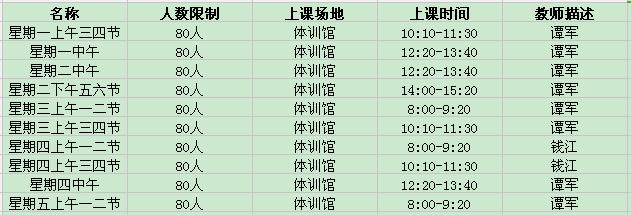 湘大体育健身课,湘大体育选课